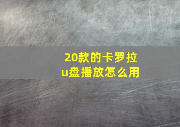 20款的卡罗拉 u盘播放怎么用